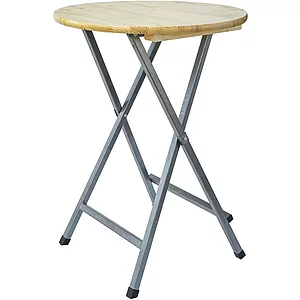 Stehtisch klappbar Metalluntergestell grau Fichte natur ø 800 mm