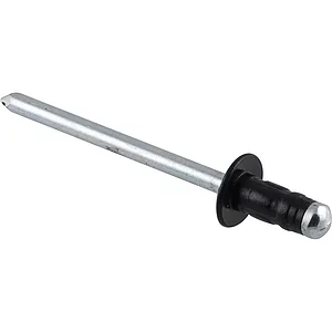 ISO15977 Blindniete Flachrundkopf 3.2x 8 Aluminium mit Stahldorn RAL9005 schwarz
