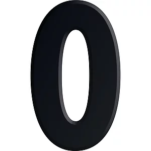 Ziffer selbstklebend, Type 0, Höhe 30 mm, Aluminium schwarz eloxiert