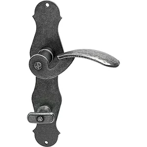 HALCÖ Drückergarnitur STUBAI - auf Schild WC, schwarz hell passiviert