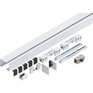 HELM GT-L 80 Beschlagset Glas 8-10,76 mm L=2000 mm Wandmontage silber eloxiert