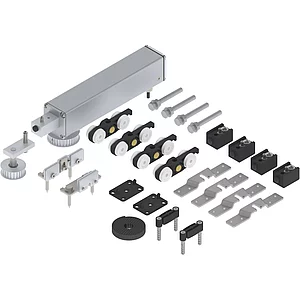 SOLIDO ECO Schiebetürantriebset 2-flg. für 2 Holztüren je 80 kg