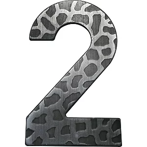 Hausnummer 2 - Höhe 120 mm, Schmiedeeisen schwarz verzinkt