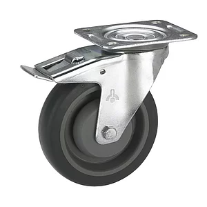 DÖRNER + HELMER Lenkrolle TPE Kunststoff-Felge 80 mm 140 kg Feststeller