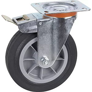 DÖRNER + HELMER Lenkrolle TPE PP-Felge Feststeller 200 mm 210 kg