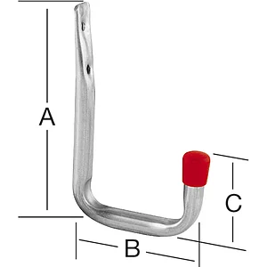 Wandhaken U-Form 140 x 114 x 53 mm verzinkt rote Endkappen