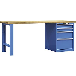 LISTA Werkbank 27x36E Multiplex 2000x750x840mm KEY Lock RAL5012 4 Laden 75kg
