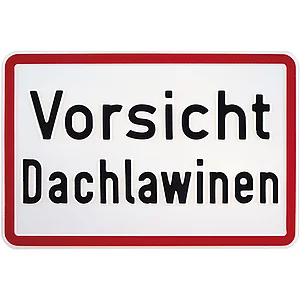 Hinweisschild Vorsicht Dachlawinen 300 x 200 mm