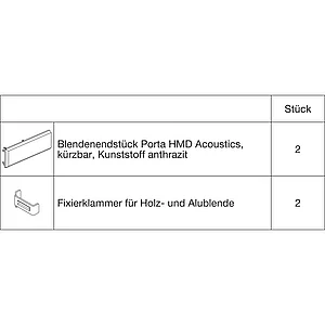 HAWA Porta 100/HMD Acoustics Abdeckkappen-Set Kunststoff anthrazit