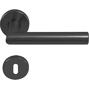 SOLIDO Drückergarnitur NORWEGEN - auf Rosette BB, 38 - 45, Edelstahl schwarz