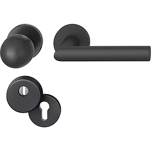 FSB Haustürwechselgarnitur 12 1076 mit Kernziehschutz, Aluminium schwarz matt