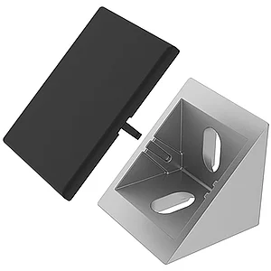 FATH Zinkwinkel 40 mm pulverbeschichtet alufarbig inkl. Abdeckkappe Nut 8