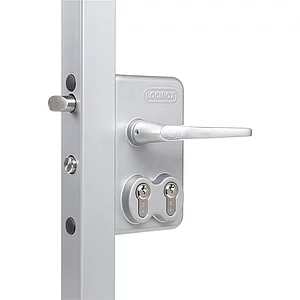 Gittertorschloss LDKZ6060 D1L, 2 PZW, für 60 mm Vierkantrohr, Alu RAL 9005