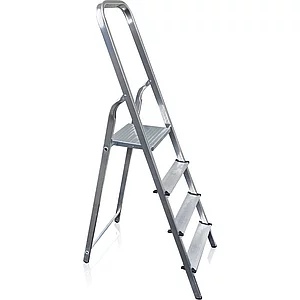 Alu Haushaltsleiter mit Plattform Stufen=4 Arbeitshöhe=2,9 m
