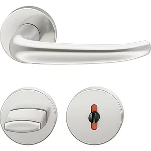 FSB Drückergarnitur 12 1023 ASL auf Rosette WC, silber eloxiert