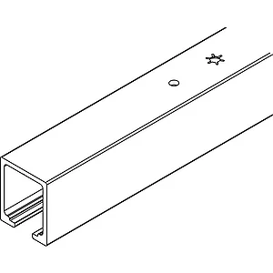 HAWA-Junior 80/100 Laufschiene Deckenmontage L=6000 mm auf Maß Edelstahl-Effekt