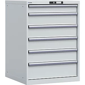 LISTA Schubladenschrank 36x36E 717x725x1000mm KEY Lock RAL 7035 6 Laden 75kg