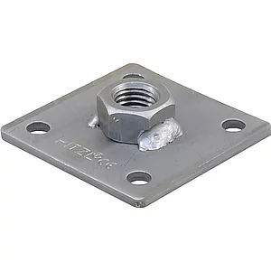 PITZL 5-Lochplatte 100x100x6 mit Mutter M20 verschweißt ZiNiP beschichtet