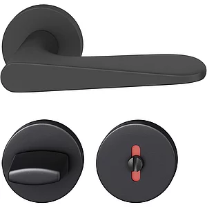 FSB Drückergarnitur 12 1144 ASL auf Rosette WC, schwarz matt