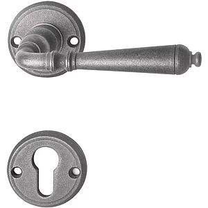 HALCÖ Drückergarnitur GRÖDEN - auf Rosette PZ, 38 - 45, thermopatiniert