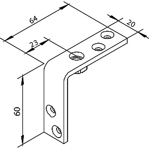 SOLIDO 100 Tragwinkel für Falttürbeschlag Edelstahl