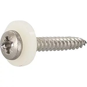 Fensterbankschraube 3.9x19 Pozidriv Kreuzschlitz Edelstahl A2 mit Polyamid-Sch.