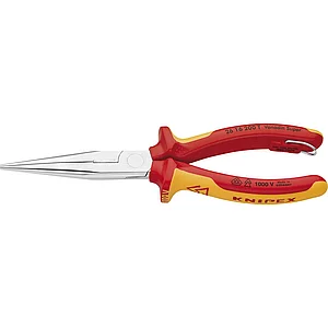 KNIPEX Flachrundzange mit Schneide, gerade, VDE 200 mm mit Befestigungsöse
