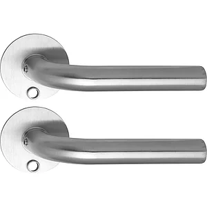 SOLIDO Solo Drückergarnitur DUBLIN - Flachrosette rund, für Schlüssel, Edelstahl