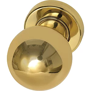 MARCHESI FH Türknopf Kugelform - auf Rosette, ø 50 mm fest, Messing poliert