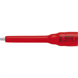 KNIPEX Steckschlüssel-Einsatz isoliert 9829, 3/8" für TX25, Länge 123 mm