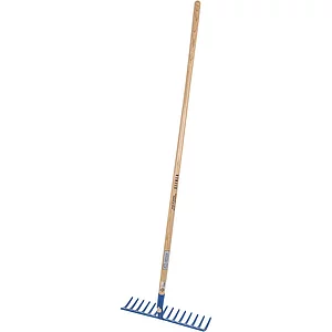 OFFNER Schotterrechen gehärtet Breite 460 mm und 14 Zinken mit Stiel