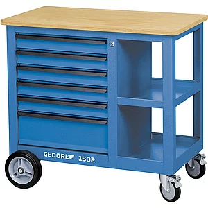 GEDORE Rollwerkbank 1502S 950 x 870 x 550 mm m. Schraubstock 6 Schubladen