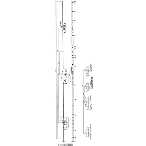 KFV MFV-Schloss BS 2300 DIN, DM 40, Stulp 16 mm eckig, VK 8 mm, Stahl verzinkt