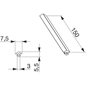 MACO MULTI-VENT Blendrahmendichtung Nutbreite 2,5-3,5 mm L=150 mm hellgrau