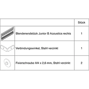 HAWA-Junior 100/B Acoustics Abdeckkappen-Set Clipblende 95 mm rechts silber