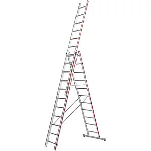 HYMER Alu-Allzweckleiter 3-teilig Type 4047 Sprossen=3 x 11