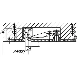 DORMA-Glas Oberes Lager PT 21 m. hochdrehbarem Bolzen ø15mm,silber elox.(01.118)