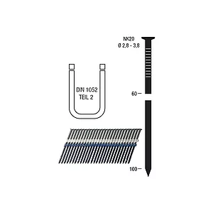 Nagelstreifen NK20 4,6 x 145 mm HBK blank geharzt Kunststoffgebunden 20 Grad