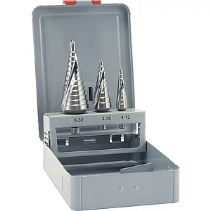 ALPEN Stufenbohrer-Satz HSS Co5 Gr.1-3 2 Schneiden Bohrer ø 4.0-30.0 mm