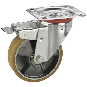 DÖRNER + HELMER Lenkrolle Polyurethan Alufelge 80 mm 200 kg Feststeller