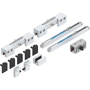 HELM GT-L 80 Beschlagset Glas 8-10,76 mm mit Einzugsdämpfung silber eloxiert