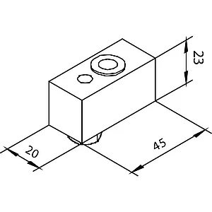 SOLIDO 100 Lagerbock unten für Falttürbeschlag Aluminium