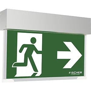 Rettungszeichenleuchte Notausgang grün, Gehäuse weiß, 8h Laufzeit