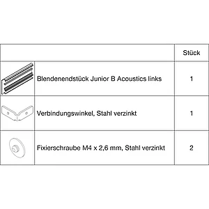 HAWA-Junior 100/B Acoustics Abdeckkappen-Set Clipblende 95 mm links silber