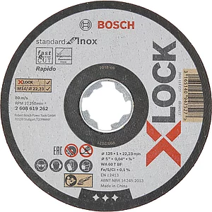 BOSCH Trennscheibe Standard for Inox X-LOCK gerade Form 125x1,0x22,23 mm/10 ST