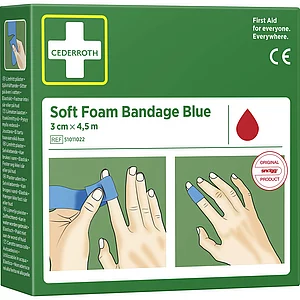 CEDERROTH Soft Foam Bandage Rolle Farbe blau Länge 450 cm Breite 3 cm