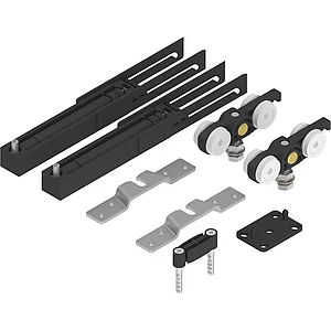 SOLIDO 100 Beschlagset Holz ohne Laufschiene mit Einzugsdämpfung beidseitig