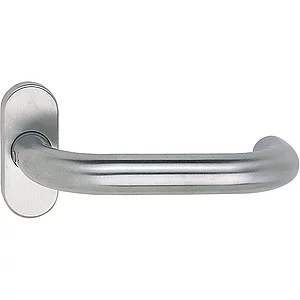 GRUNDMANN FH-Drücker GEOS - auf Rosette, 1754 D8K, 9, silber eloxiert