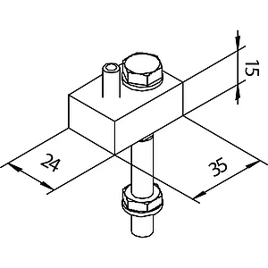 SOLIDO 100 Lagerbock oben zu Falttürbeschlag Aluminium
