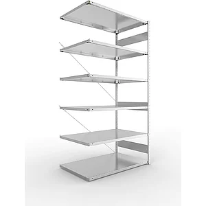 META Steck-Anbauregal 2500 x 1300 x 800 mm 6 Fachböden 230 kg